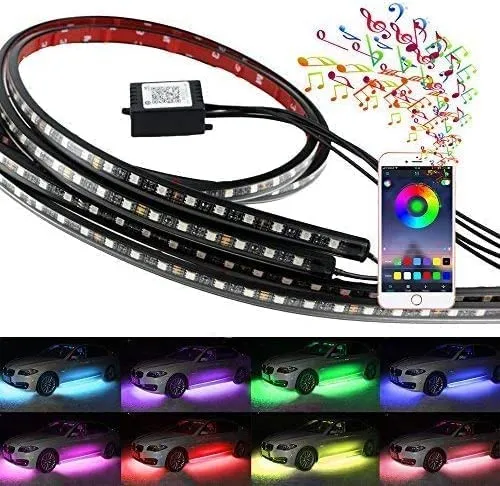 Car Under Glow Light RGB 4PCS (2pcs*120CM+2pcs*150CM)