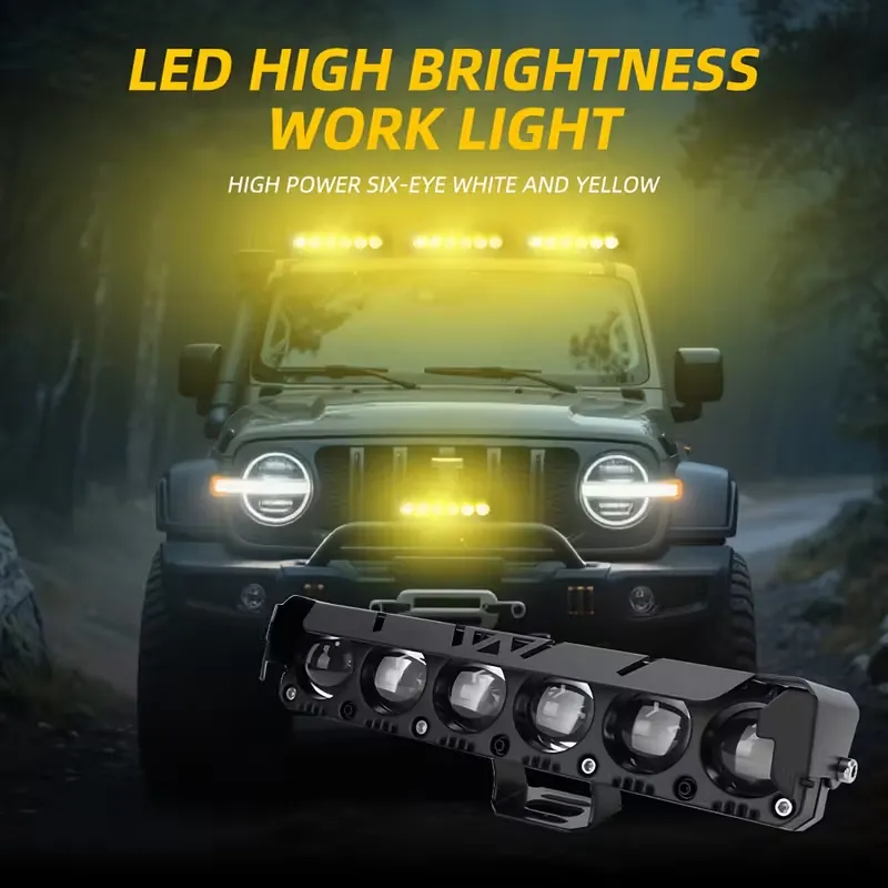6 Lens LED Spotlight Dual Color Hi/Low Beam Fog Lamps