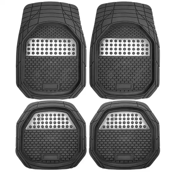 Universal Car Bucket Mat-Black Silver