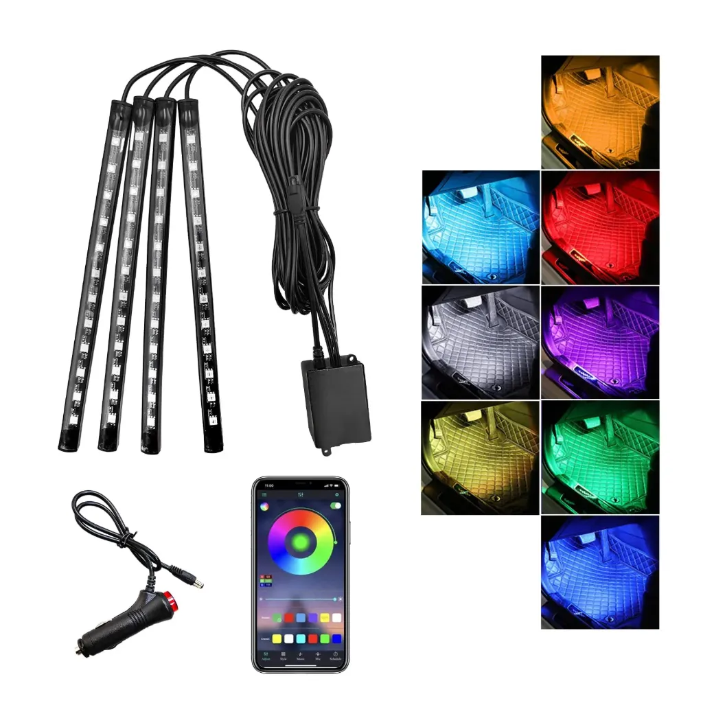 Car Mood Light - Cigarette Lighter  Plug 4pcs/set (12LED)