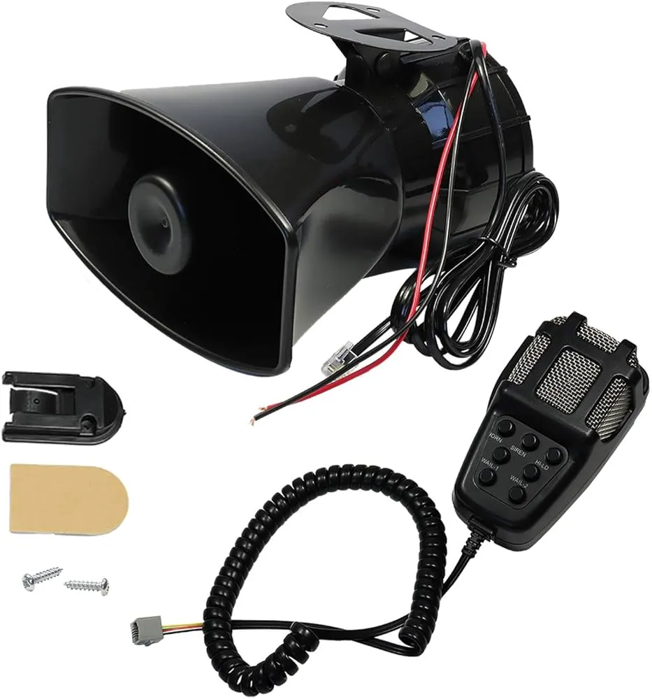 7 Tone Siren Police with Mic PA Speaker System