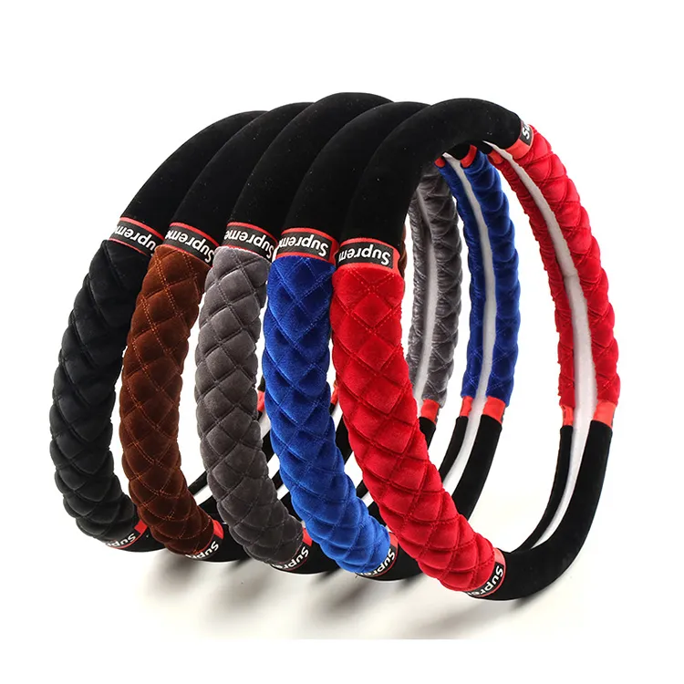Velvet Steering Cover 38cm (Red)