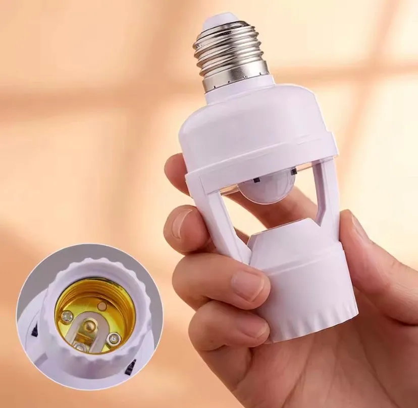 Smart Motion Sensor Bulb Holder  Auto On/Off Light Socket Adapter