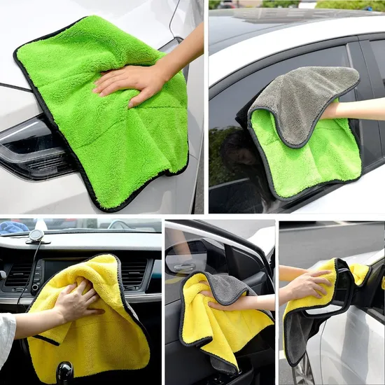Microfiber Coral Towel  - Quick Dry Soft Double Layer Thickened (Blue)