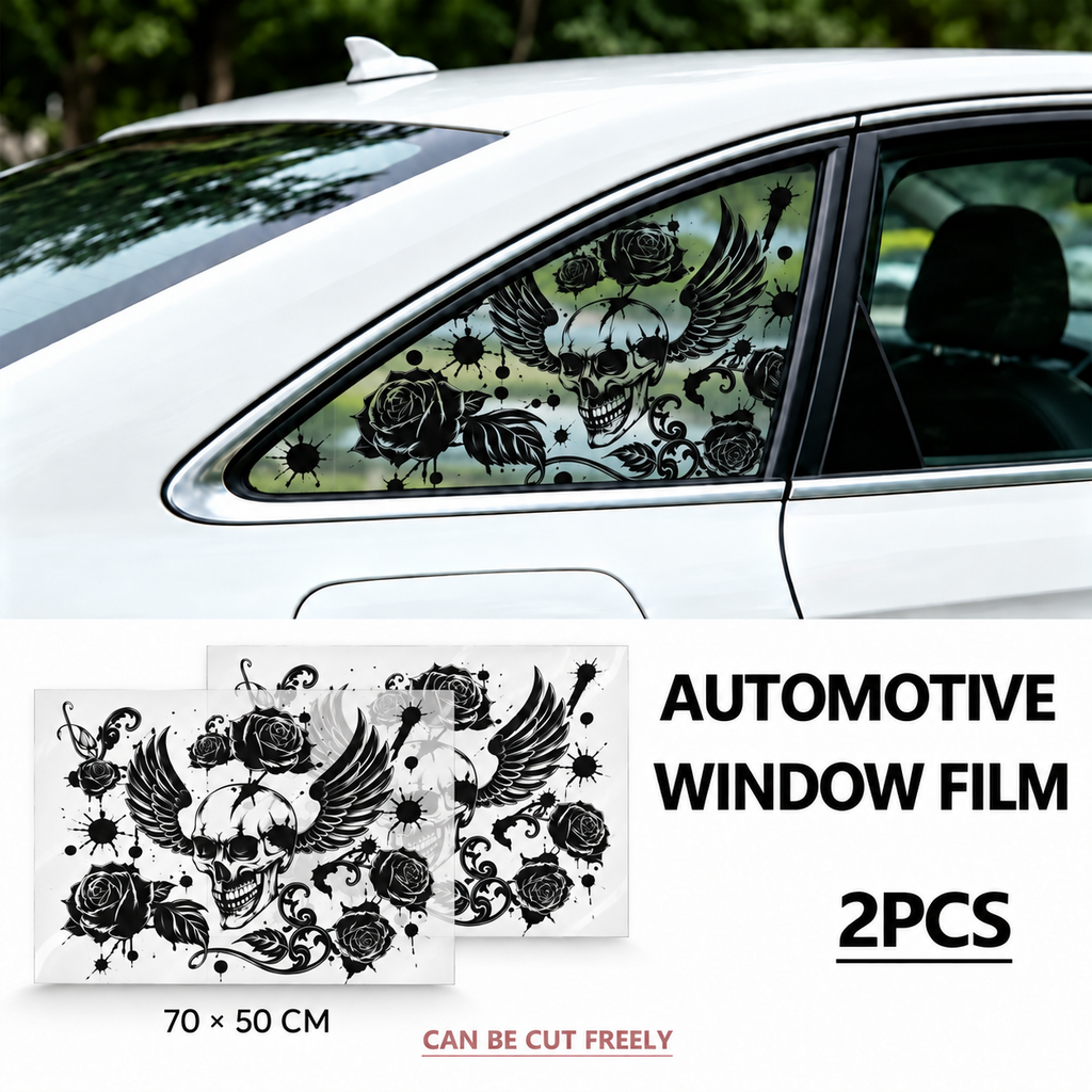 Car Window Sticker 70*50cm - Winged Skull