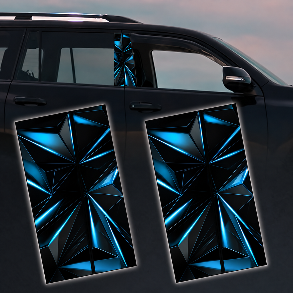 Door Pillar Sticker - Blue Matrix