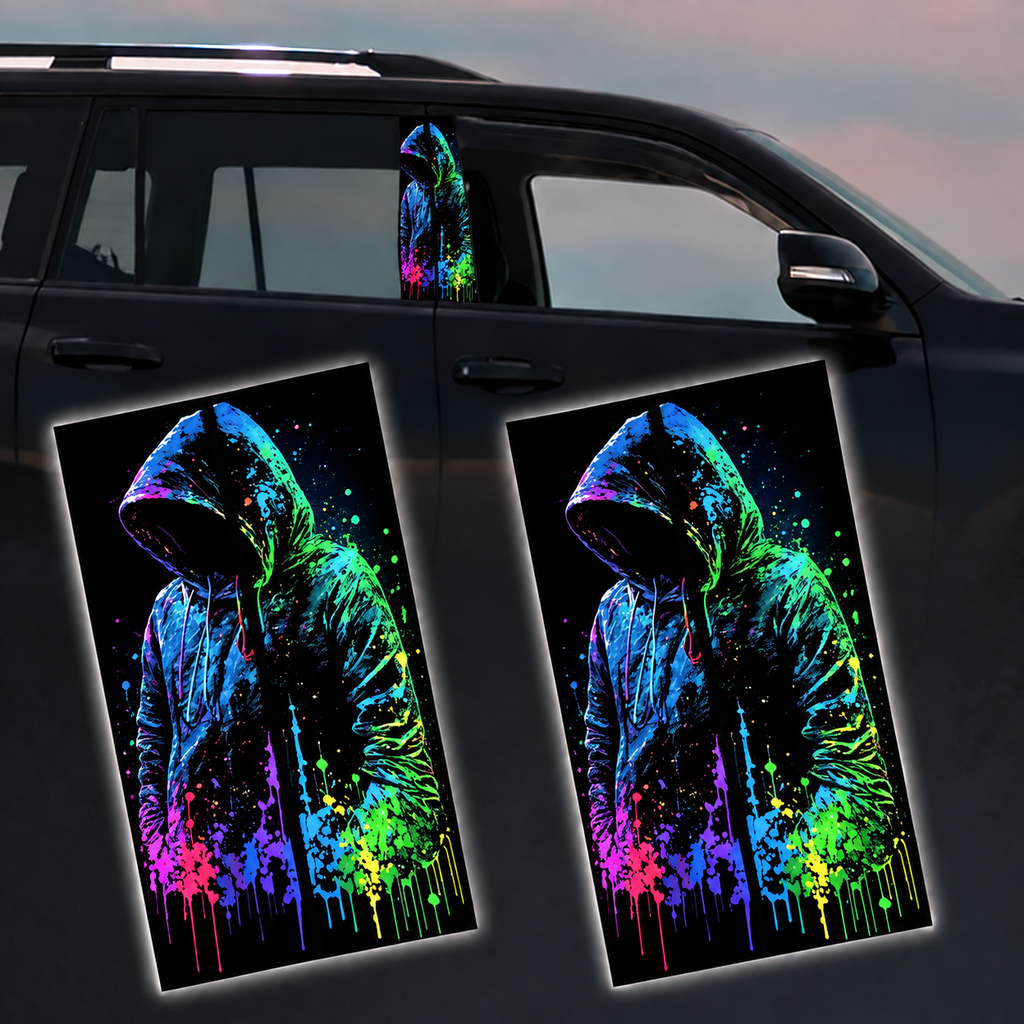Door Pillar Sticker - Neon Hood