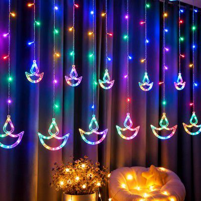 2.5m Diya Curtain Light 240v - RGB